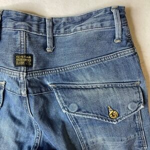 G Star Raw Men Denim Jeans Size 34x32 Medium Wash Double Knee